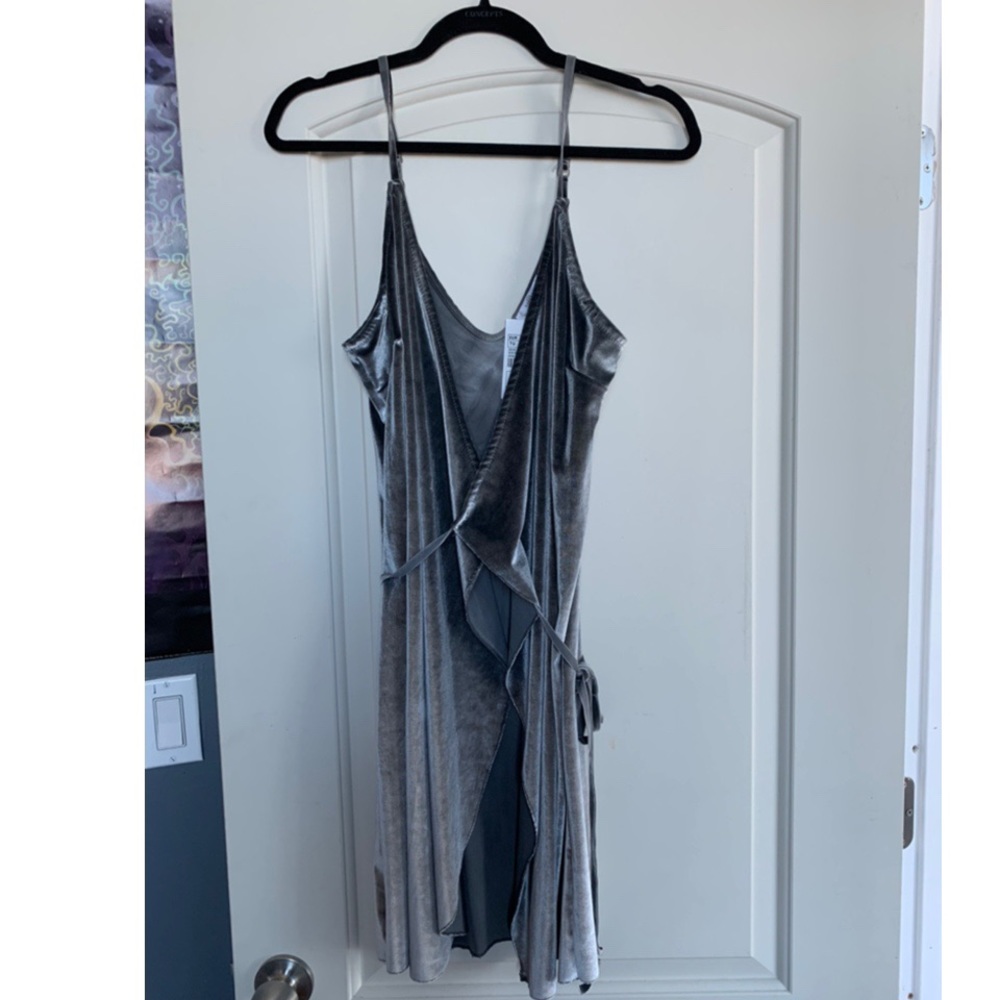 Velvet wrap dress